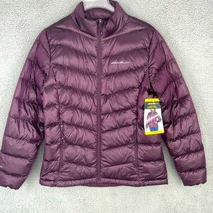 Eddie Bauer Ladies Down Packable Jacket Size Medium Iridescent Plum Purp…
